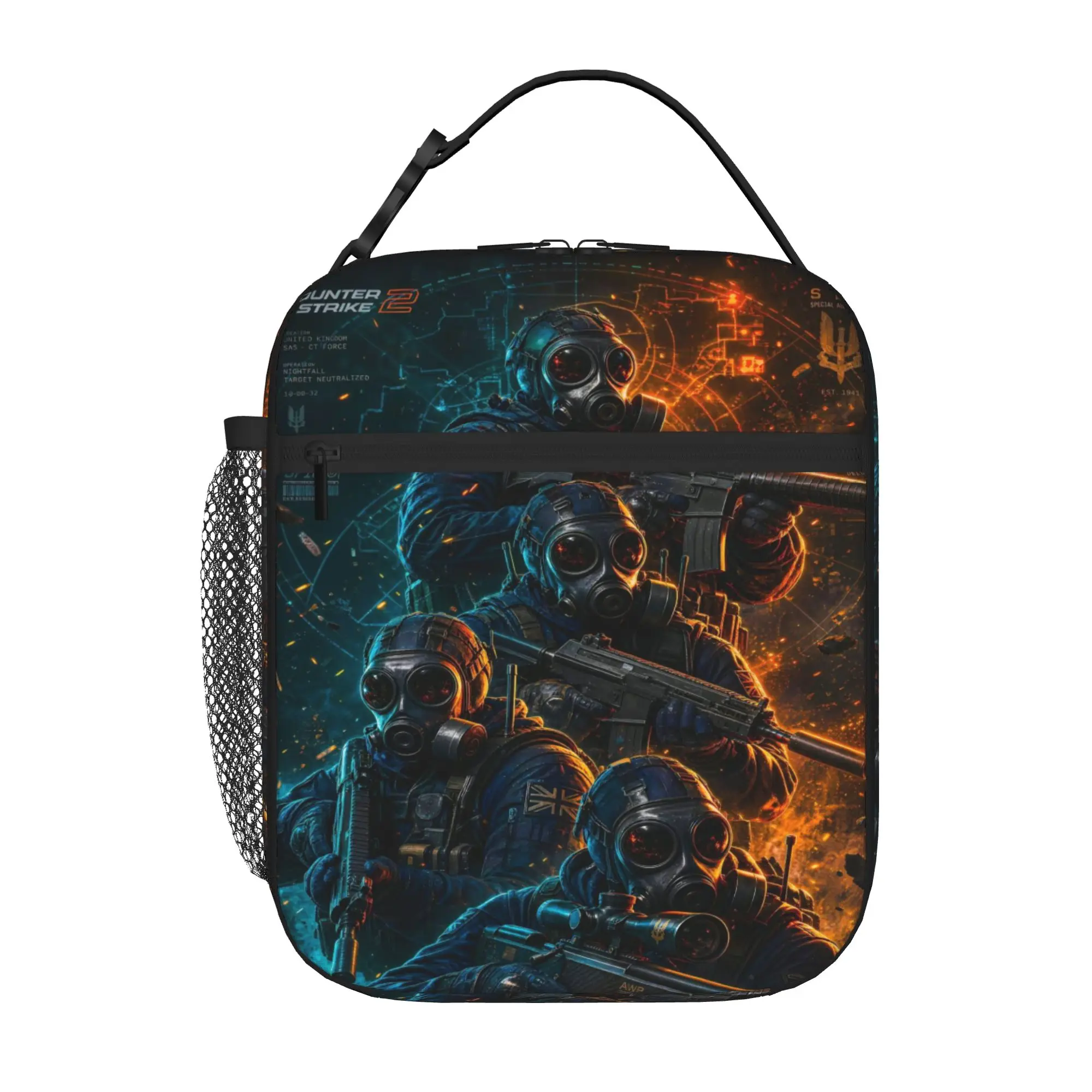 Back to school season  Lunch Box Bag CSGO Team Squad Fire Battle Graphic Fashion Good Quality Daily Leakproof Lunch Bag
