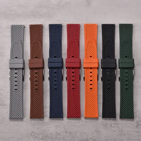 Premium Bullet Shape HAISCH FKM Rubber Watch Strap 18mm 20mm 22mm 24mmQuick Release Watch Bands Diving Waterproof Wristbands