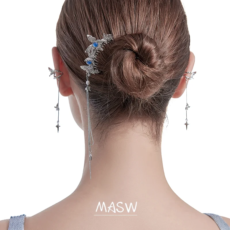 MASW Original Design 2024 Trend New Jewelry Butterfly Comb Hairpin Hear Wearing For Women Girl Party Gift Popular Accessories