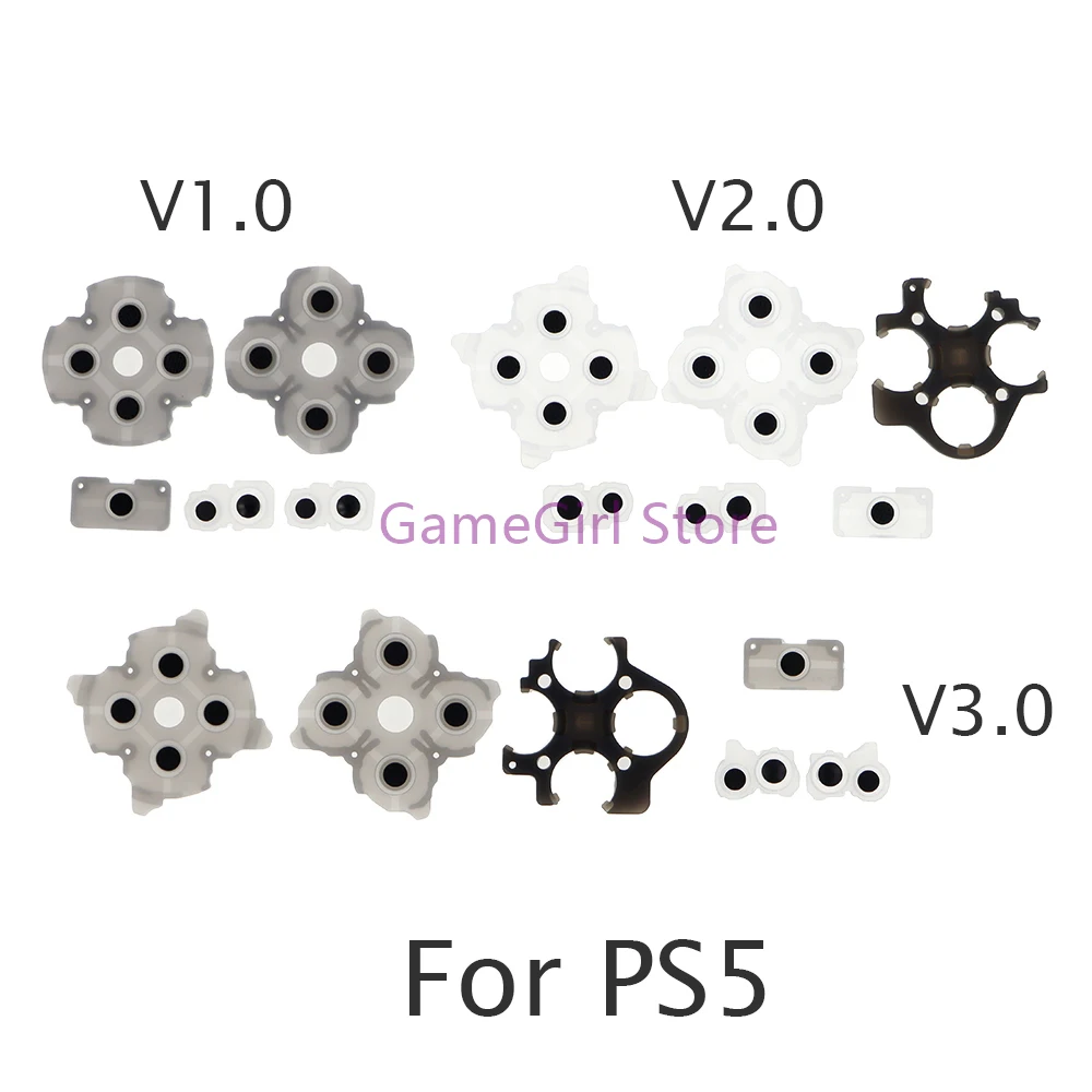 2 مجموعات V1.0 V2.0 V3.0 سيليكون موصل المطاط D-الوسادة لوحات المفاتيح أزرار ل بلاي ستيشن 5 PS5 تحكم استبدال جزء