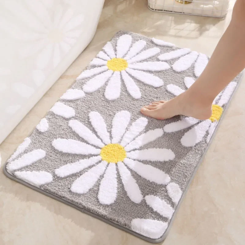 Carpet Rug Bedroom Mat room decor Bath for Foot carpets living Home floor bathroom kitchen door mats aesthetic absorbent Flower