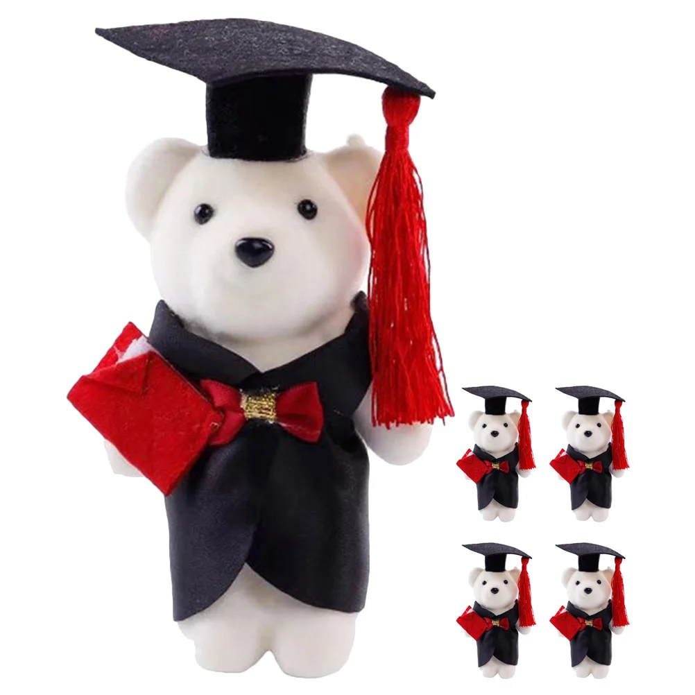 5 Pcs Flower Bouquet Accessories Graduation Bears Dolls Toys Cartoon Stuffed Decoration Plush Foam for Gifts