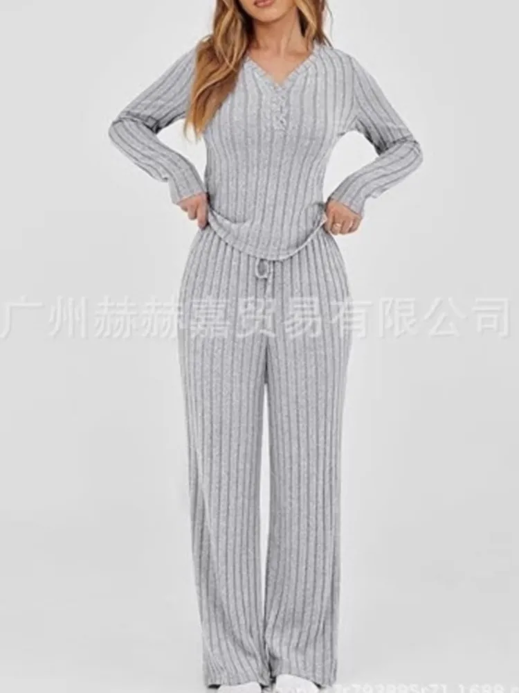 Otoño e Invierno 2025, traje informal de manga larga, sudadera para mujer, pantalones sueltos, conjunto de dos piezas, conjuntos casuales elegantes de moda