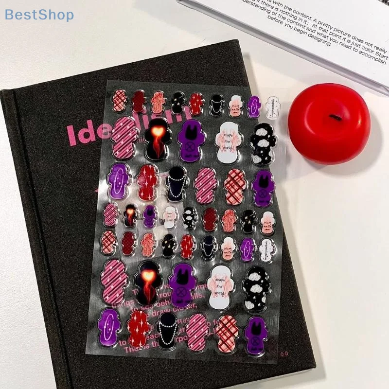 1/2 個漫画クリエイティブ生理用ナプキンゼリーステッカーリリーフエンボスステッカーかわいいスクラップブッキング DIY 装飾ステッカーギフト