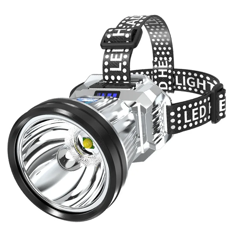 2026 New Rechargeable Waterproof Headlamp Long Range Super Bright Head Flashlight For Fishing Mining Long Endurance
