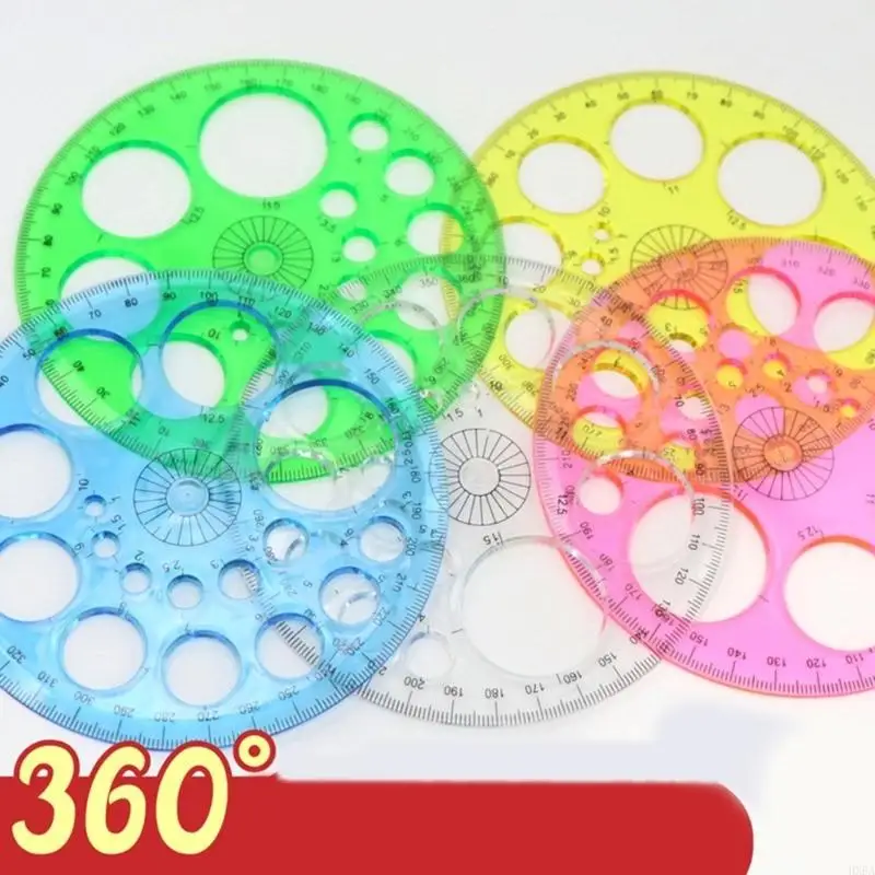 HX6A 5 Pçs/set Círculo Redondo Modelo Círculo Estêncil Círculo Régua Círculo Transferidor Pequeno Círculo Ferramenta