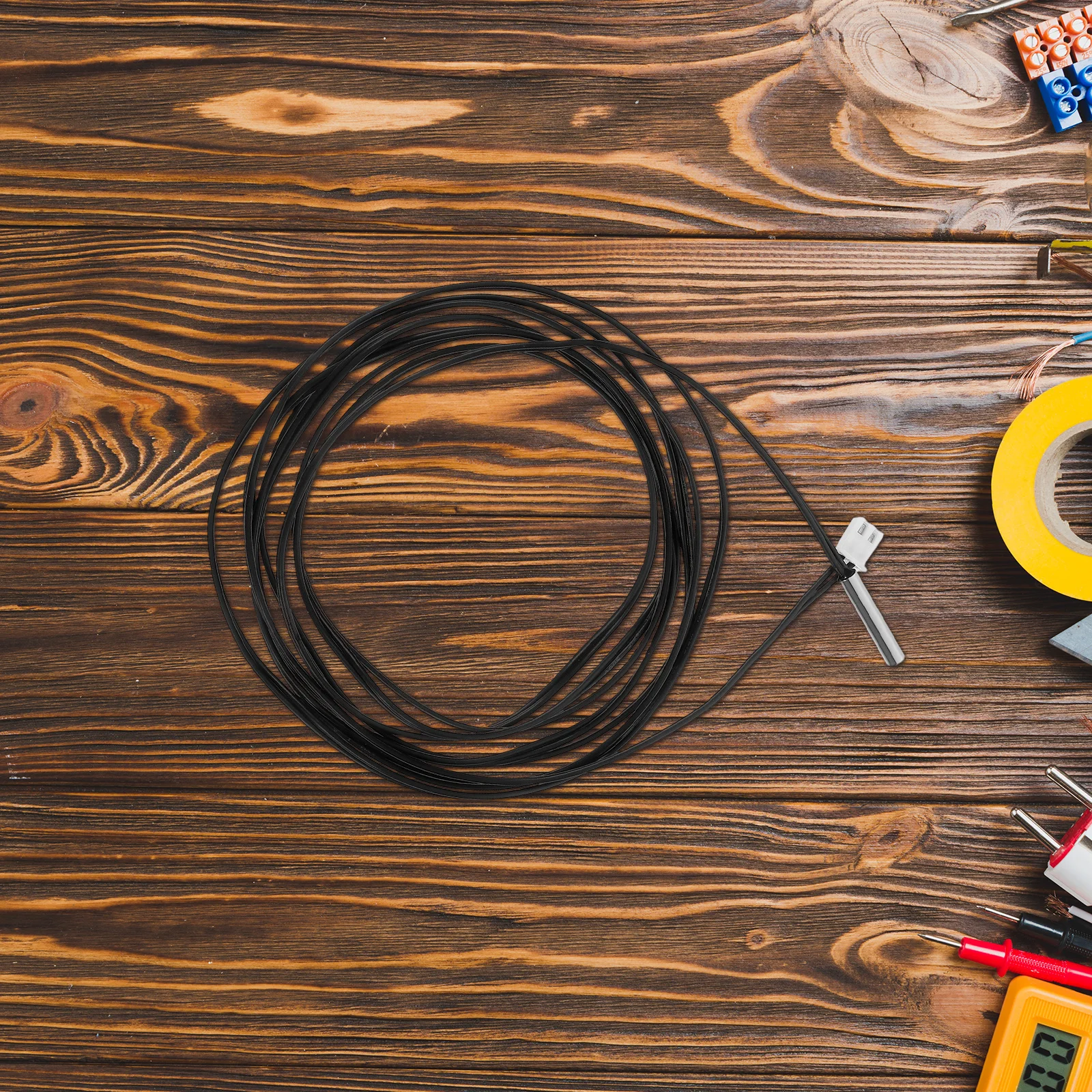 

5 Pcs Temperature Sensor Waterproof Black Probe Replacement Cable Length Versatile Installation Durability Compatibility temp