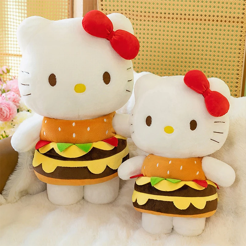 Hello Kitty juguete de peluche estilo hamburguesa lindo animal relleno niños cumpleaños regalo de Navidad para niños al por mayor perfecto para fiesta