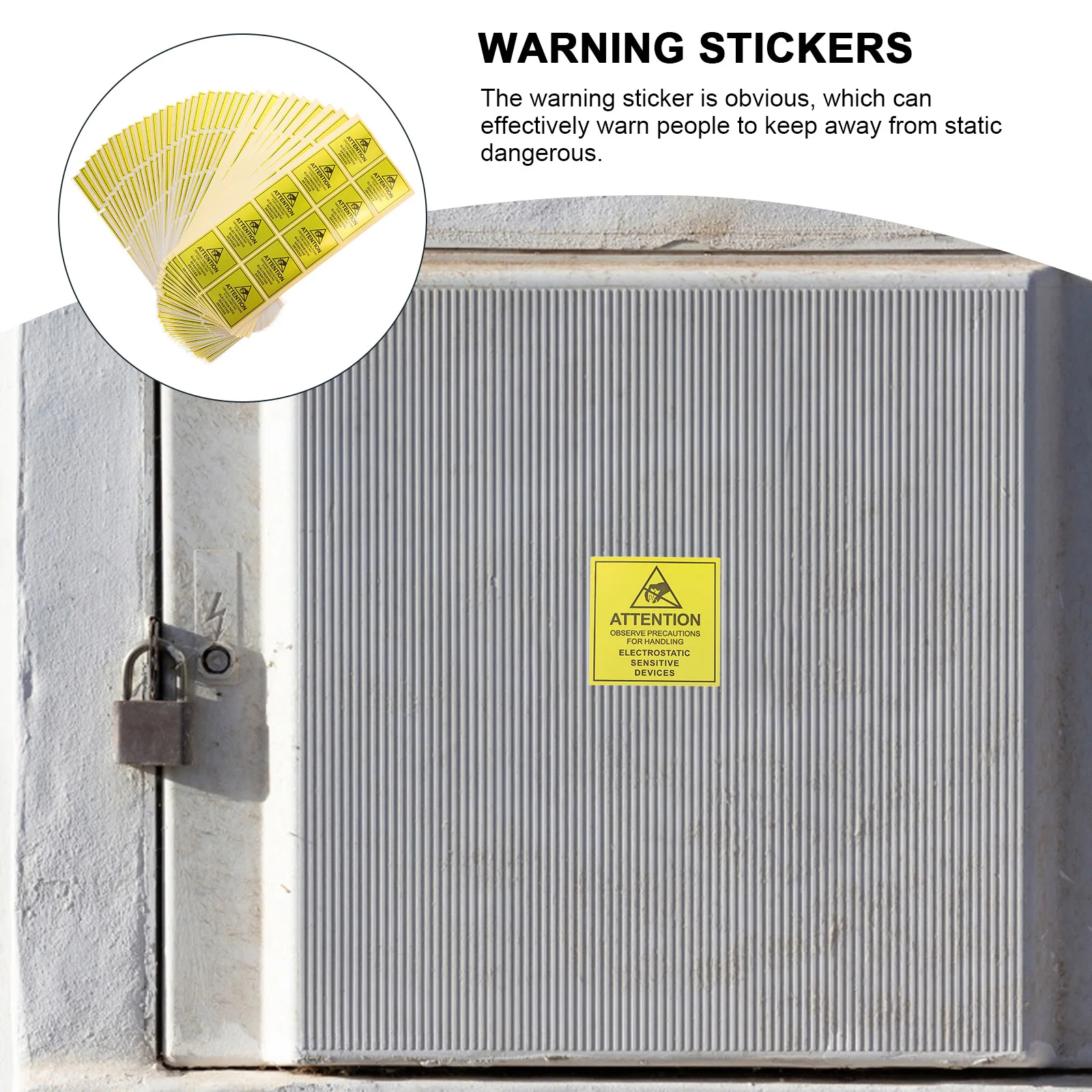 450 Pcs Anti-static Label Cautious Stickers Warning Sign Decals Electrostatic Car Safety