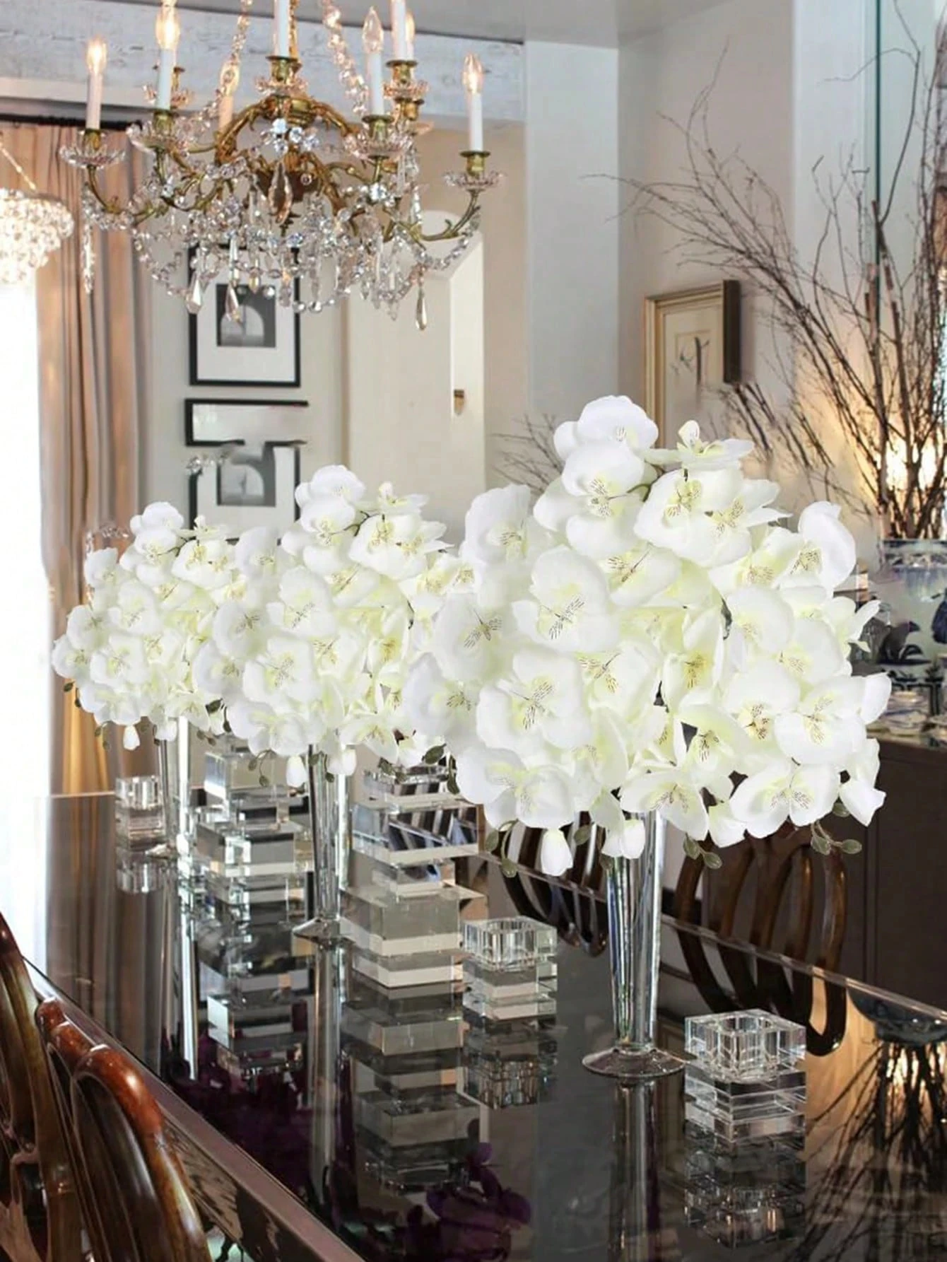 1/3PCS Künstliche Schmetterling Orchidee Blumen Seide Kunstpflanzen für Hochzeitsstrauß DIY Kranz Materialien Hausgarten Vase Dekor