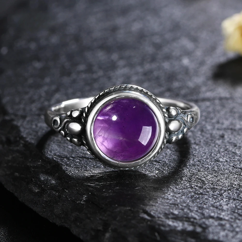 

New Trend Women's Amethyst Rings 925 Sterling Silver Amethyst Jewelry Daily Life Wedding Anniversary Engagement Gifts