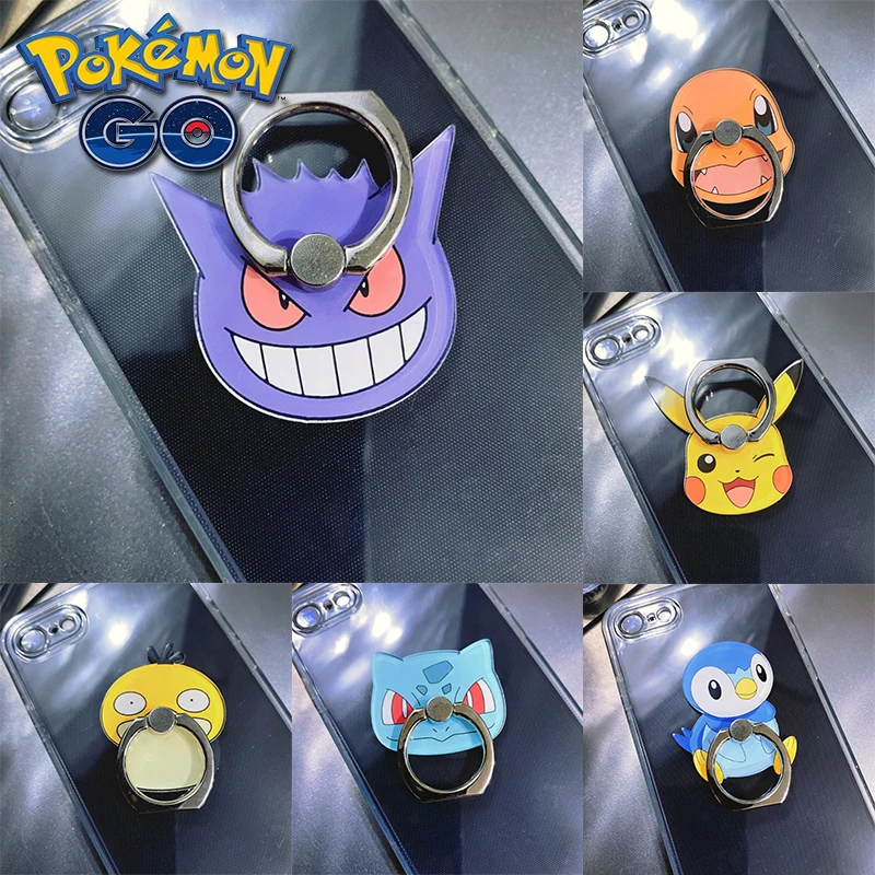 New Pokemon Cell Phone Holder Pikachu Cute Cartoon Smartphone Ring Rotating Ring Buckle Gengar Cell Phone Anti-drop Ring Buckle