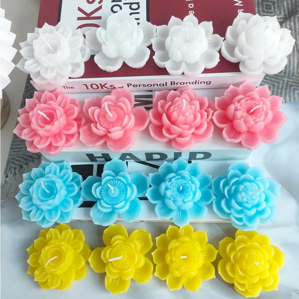 

1handmade lotus scented candles white Candle Aromatherapy Candles PartyHome Christmas DIY Room Decor Tools Accessories Ornaments