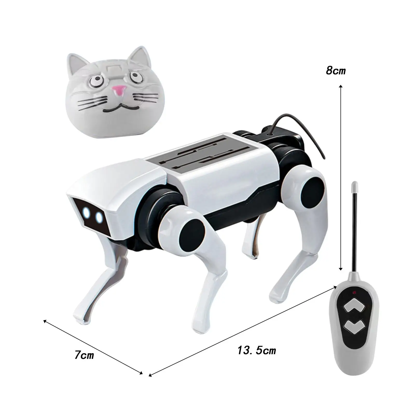 Robotic Puppy DIY Puzzle Toy, Controle remoto Robot Dog Toy, Cabeças substituíveis para meninas, adolescentes e adultos, presentes de aniversário para crianças