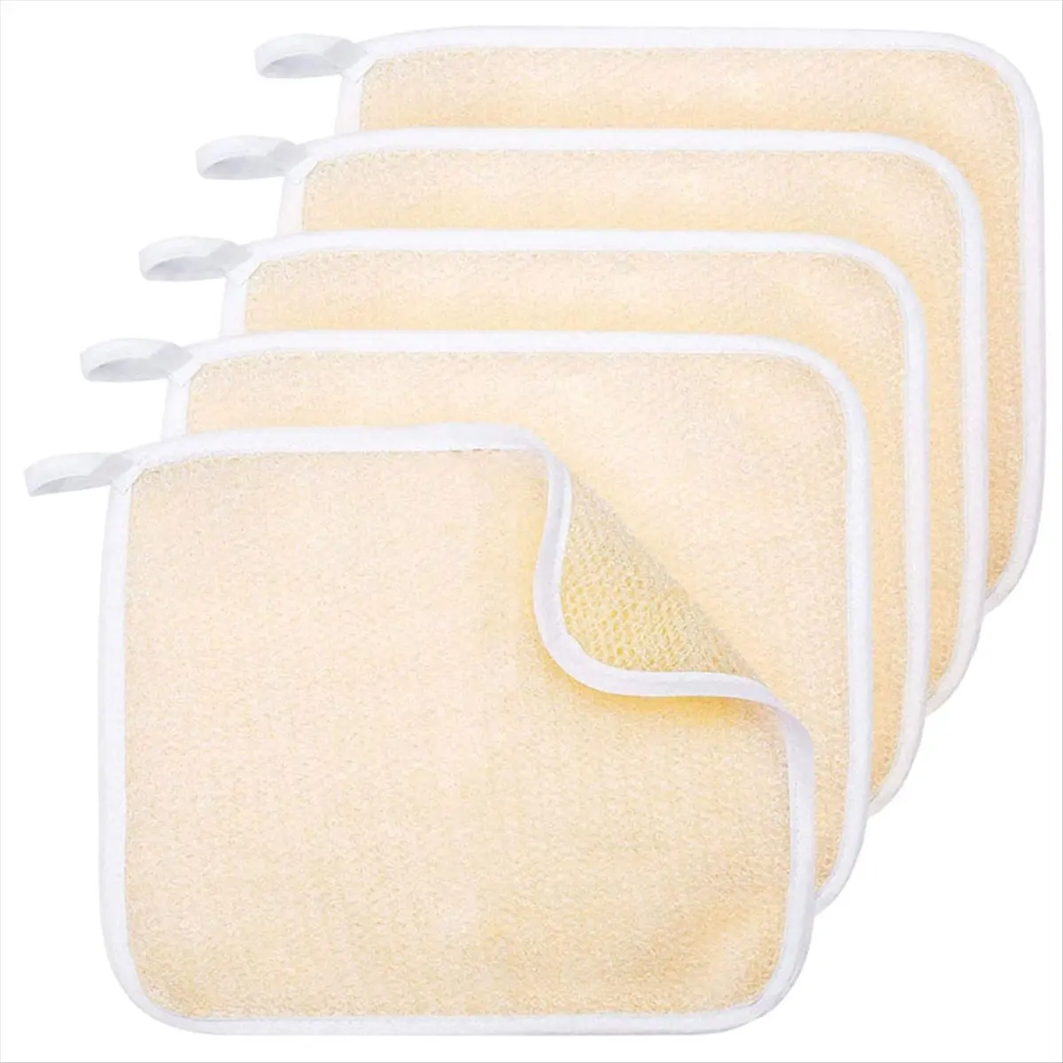 A45I 5 Pieces Bath Exfoliating Face and Body Wash Cloths Towel Weave Bath Cloth Exfoliating Scrub Cloth Massage Bath Cloth