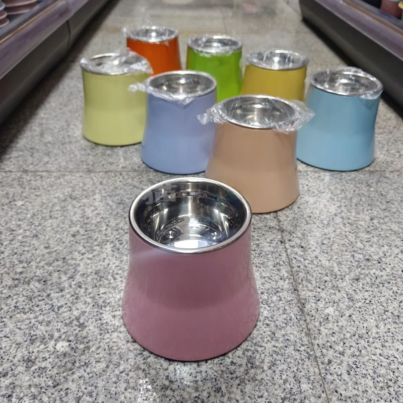 

Stainless Steel High Bowl for Cats And Dogs Anti-Flip Neck Protection Pet Bowl Anti-Slip Water Bowl Universal Pet Food Bowl