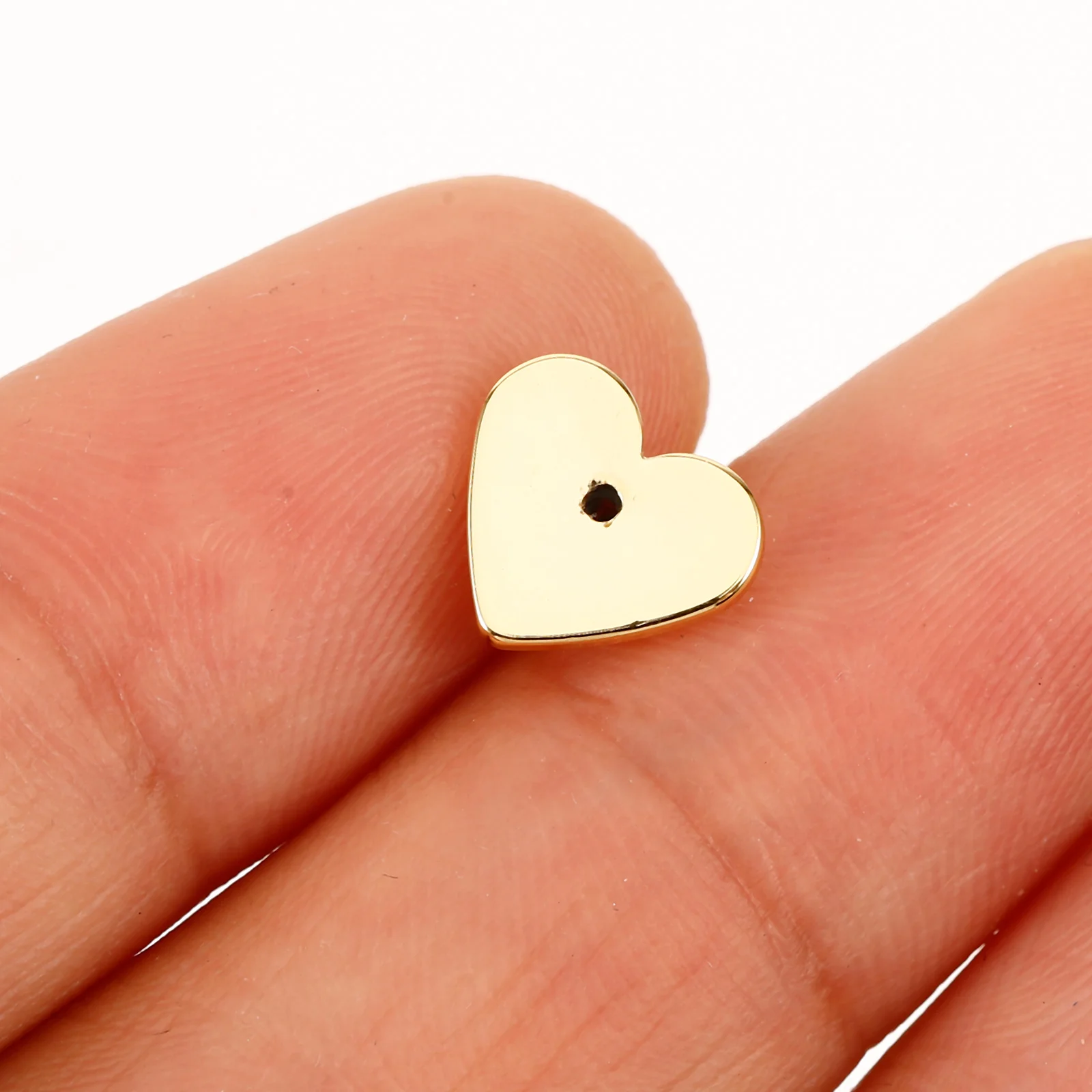 

4pcs Heart Shaped Earring Backings for Studs Safe Brass Lightweight Durable Jewelry Making Supplies Golden White Gold Ear