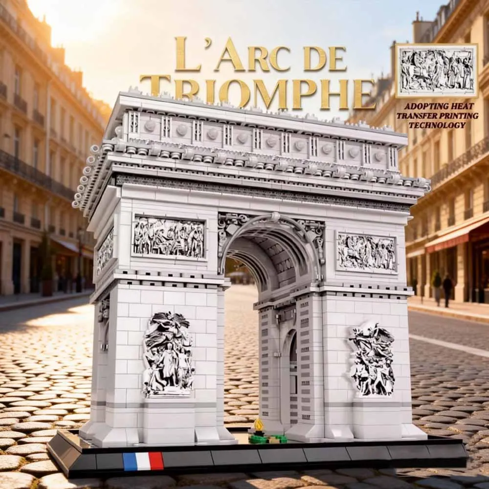 

MOC Paris Arc De Triomphe Building Blocks Classics Landmark Street View Model Assembly Precise Architecture Gift Room Decoration