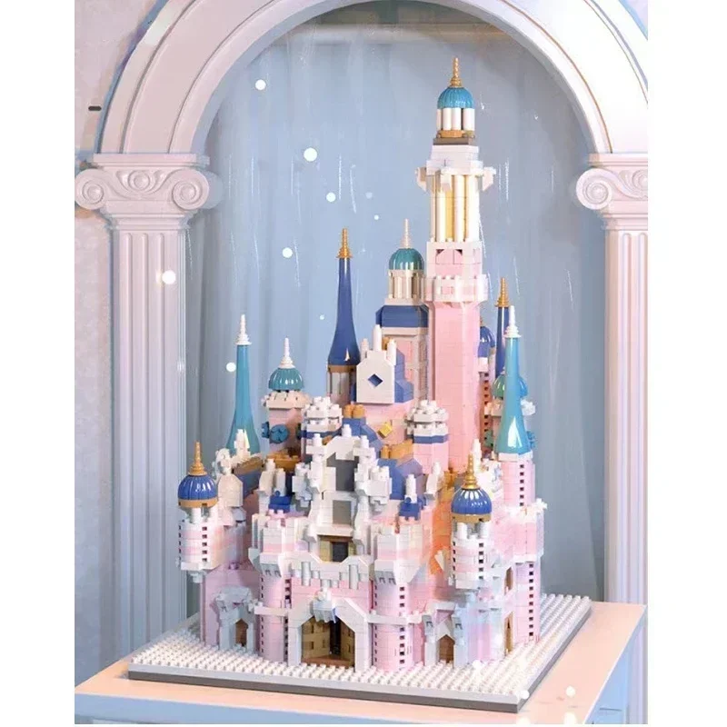 Dream Princess Castle Small Particle Block giocattolo di assemblaggio per bambini decorazione Desktop 3D regalo di compleanno per ragazzi e ragazze