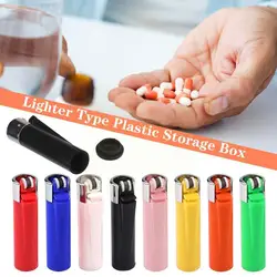 Lighter Shape Pill Box Caixa De Armazenamento De Medicina Segura Dispenser Selado Armazenamento Impermeável Drug Hidden Moisture-proof Organizer