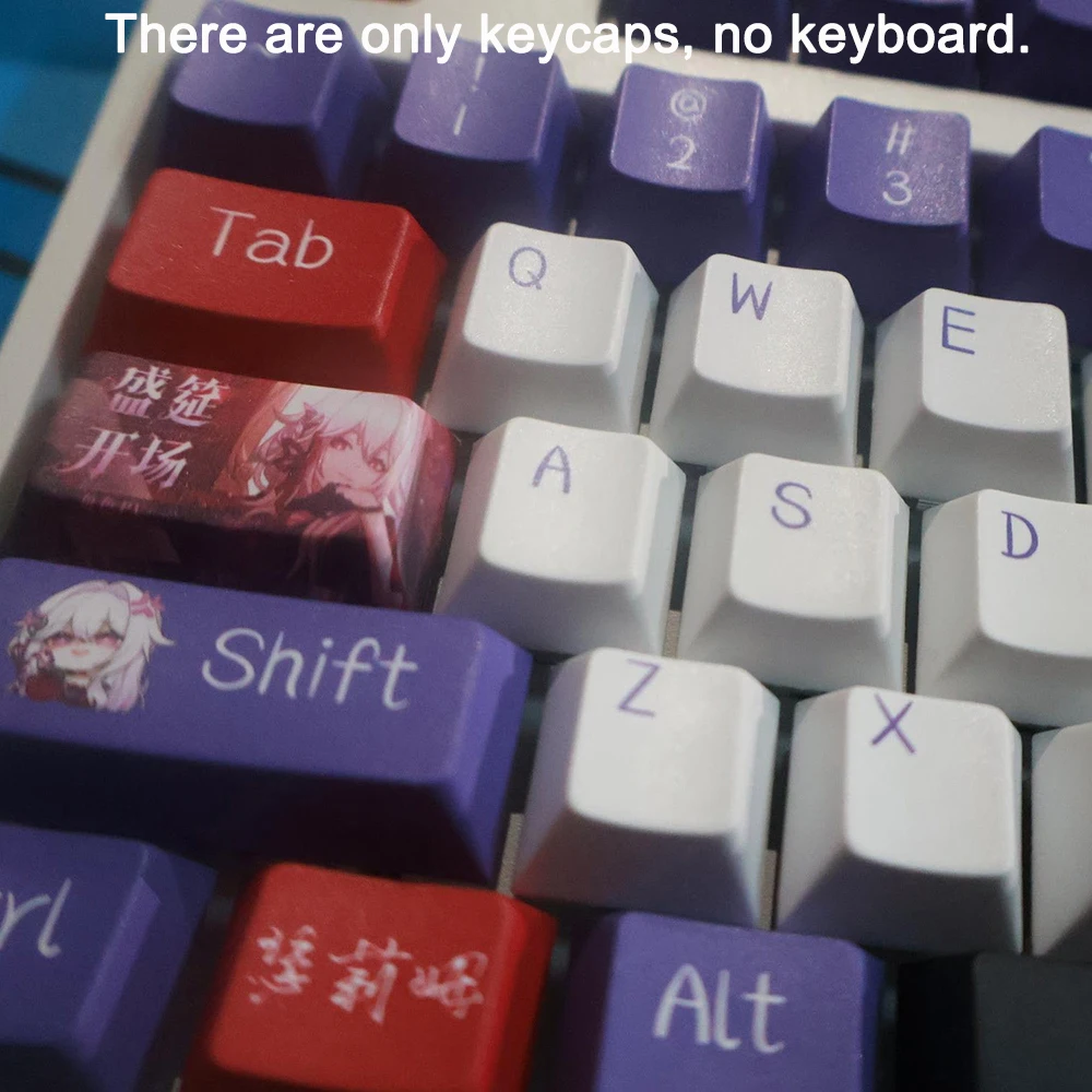 Honkai Impact 3 Theme Keycaps 128 Keys Anime PBT Games Keycap Thelema Songque Cherry Profile Keycap For DIY Mechanical Keyboard
