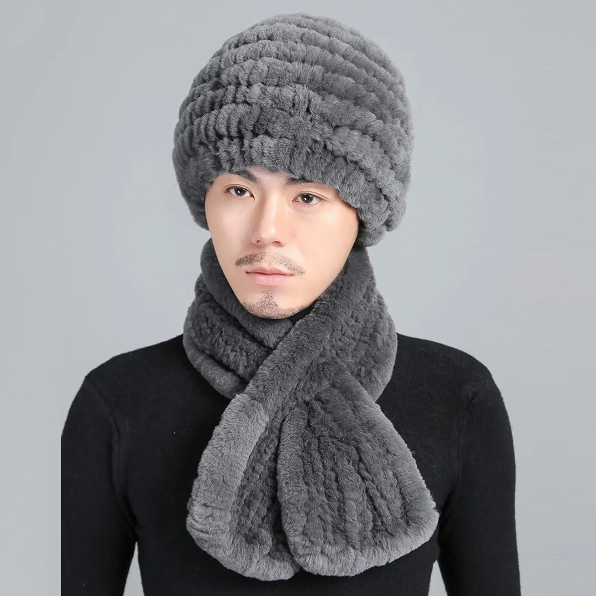 feimanyuan-real-rex-rabbit-fur-hat-and-scarf-set-with-fur-ball-winter-accessories-hot-sale-winter-warm-rabbit-fur-scarf