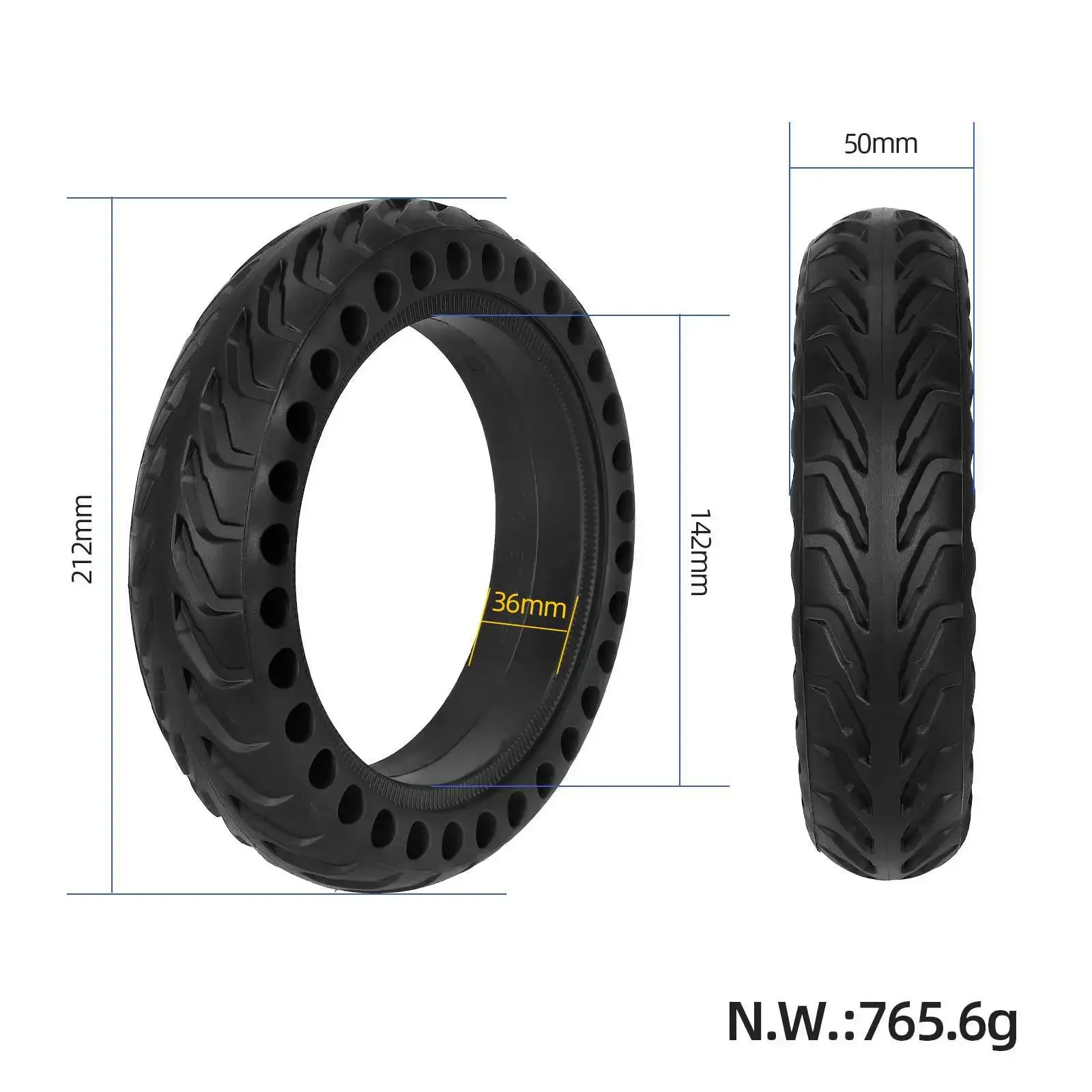 Suitable for Xiaomi electric scooter front and rear air-free solid honeycomb tire belt 25CM long crowbar set accessories