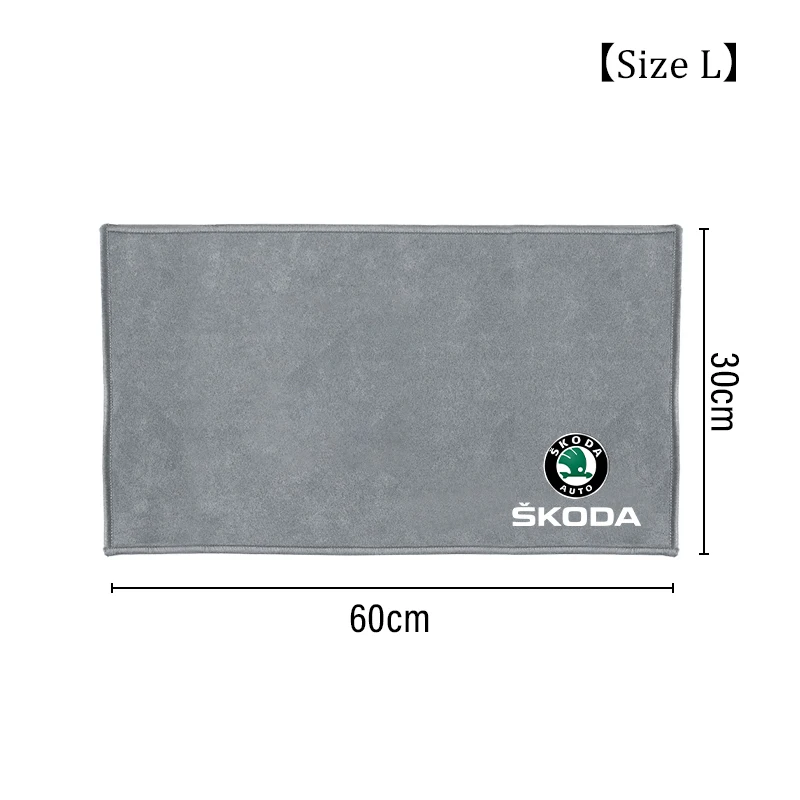 Car Microfiber Washing Towels Soft Double Layer Thicken Car Body Cleaning Wipe Rag Water Absorption Drying Cloth For Skoda