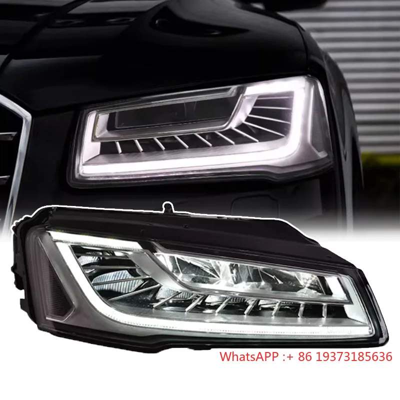 For Audi A8 Headlights 2014 2015 2016 2017 A8L Modified DRL Headlight Assembly Car Parts Car Light Emitting Diode Headlights