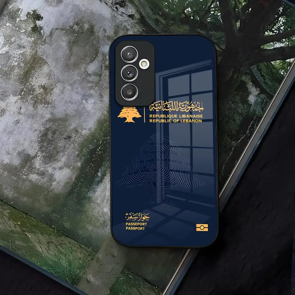 

Lebanon Passport Phone Case Glass for Samsung Galaxy S24 S22 S20 S23 S21 Ultra Fe Plus A34 A54 A24 A52 A53 M54 Coque