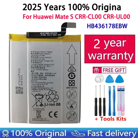 Oryginalny HB 436178 EBW wymiana telefonu komórkowego bateria litowo-polimerowa 2700mAh dla HUAWEI Mate S CRR-CL00 CRR-UL00 bateria Batterij