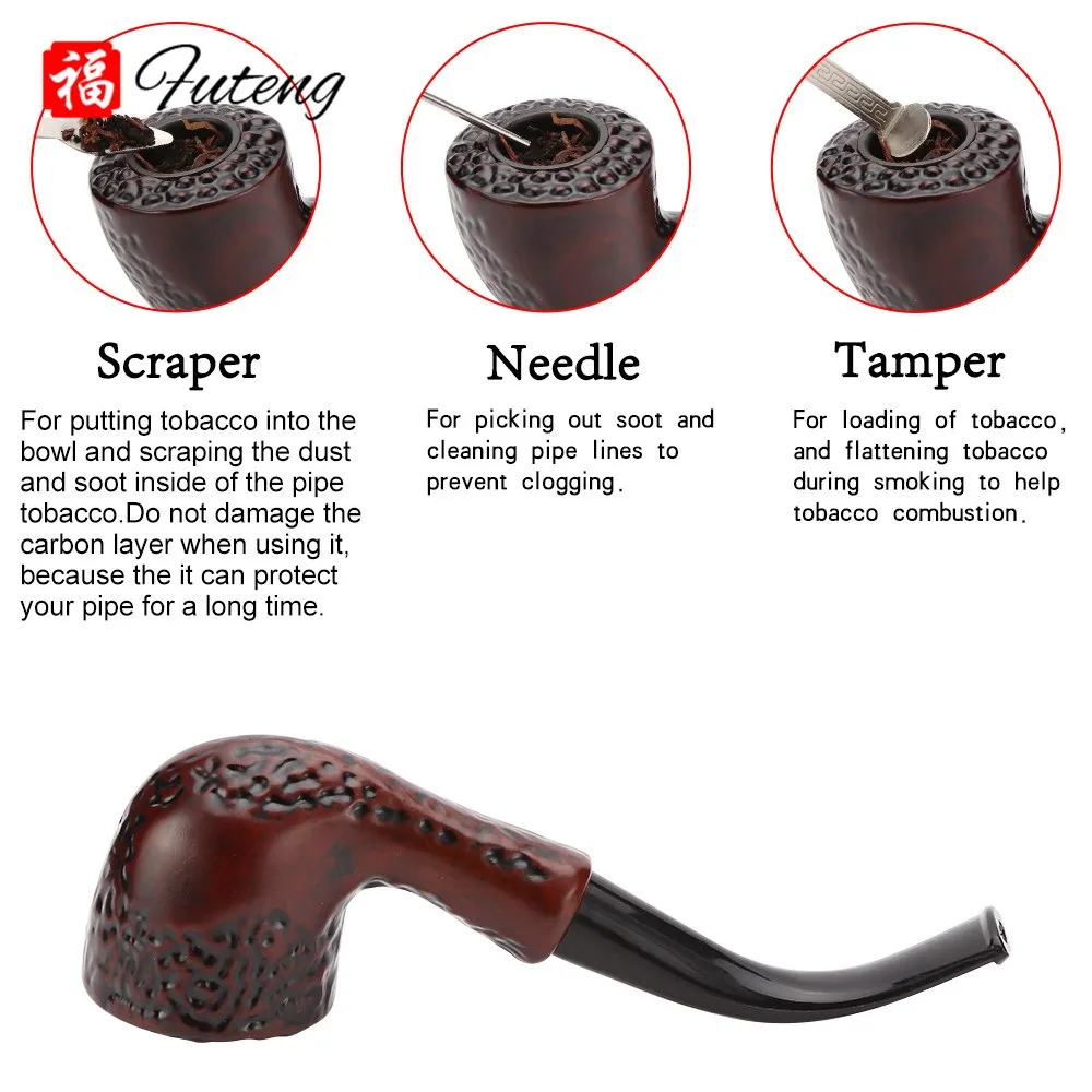 Ensemble de pipes à tabac portables, tuyau plié en résine, filtre Laguna ette, herbe, mini pipe à fumée incurvée, intérieur du maire, accessoires exquis pour fumer