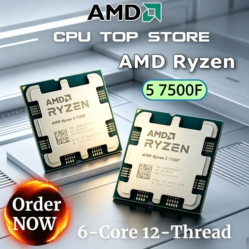 AMD 라이젠 5 7500F 100% 새 제품 및 정품 6코어 12스레드 L3=32M DDR5 3.7GHz 프로세서 R5 7500F 5NM 소켓 AM5 65W 썸네일 7