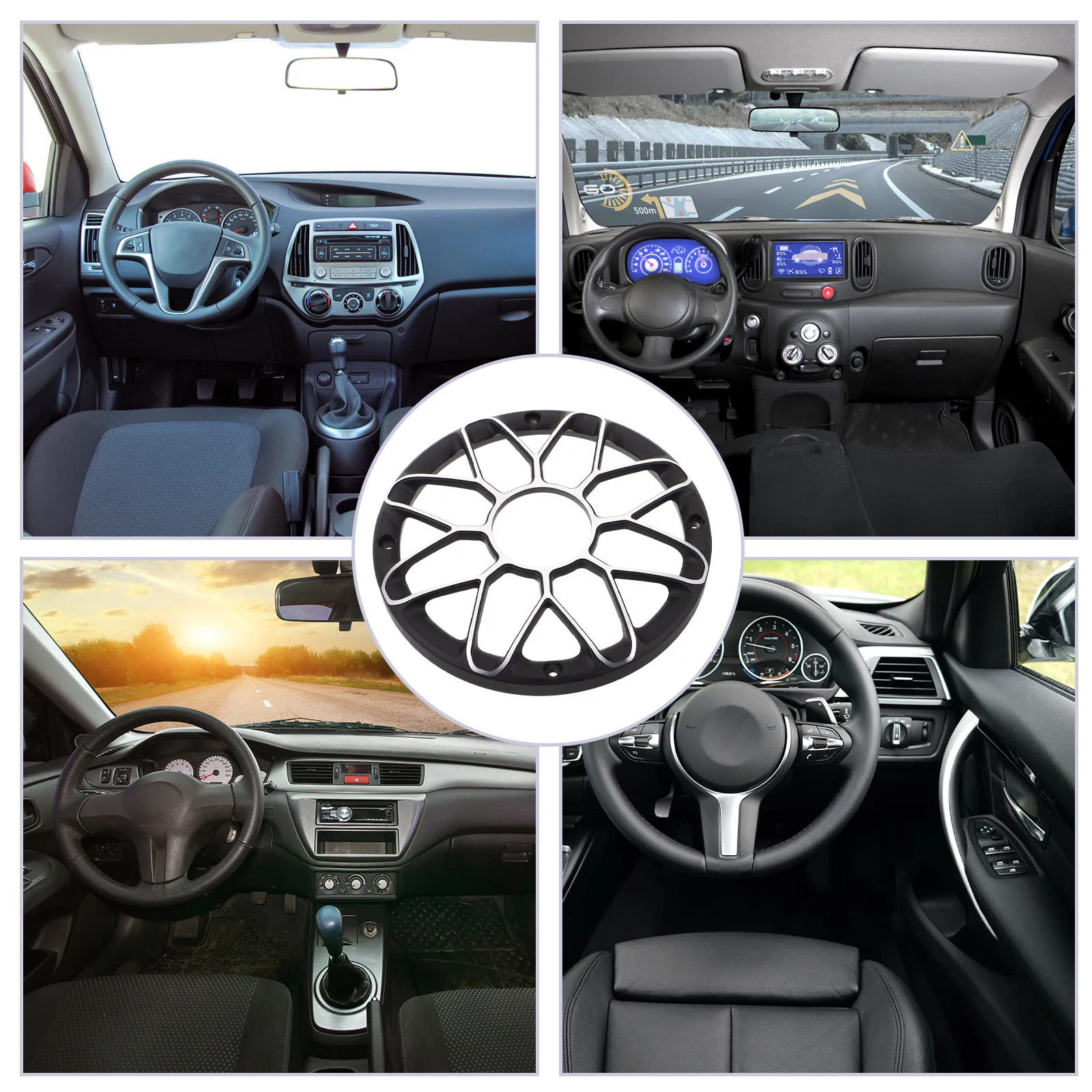 6.5 Inch Black Universal Car Speaker Mesh Grill Heavy Duty Aluminum Alloy Subwoofer Dust Cap Cover Protective Speaker Grill