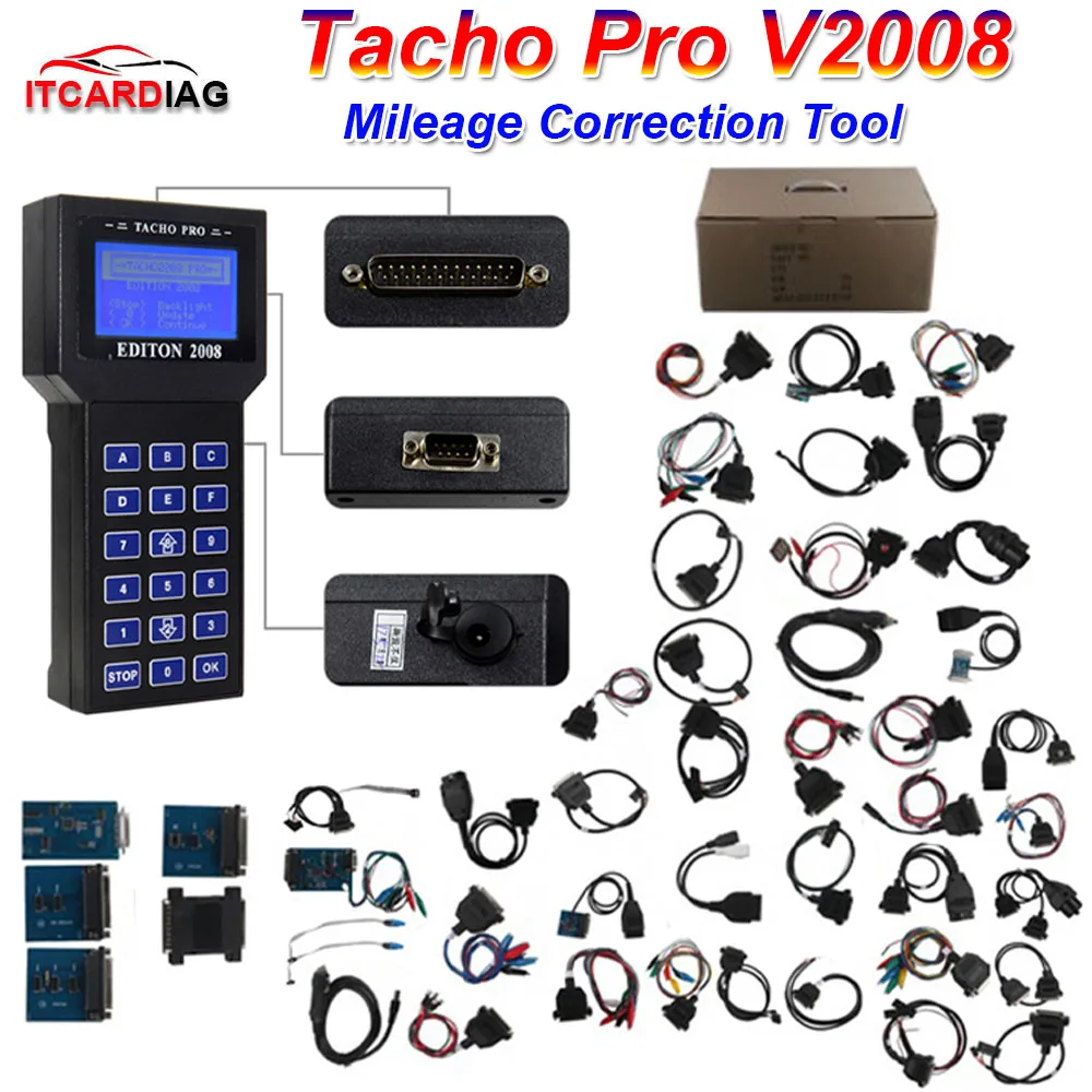 

Tacho Pro 2008 TachoPro V2008 Universal Dash Programmer Full Kit Mileage Correction Tool UNLOCK High Quality Multi-languages