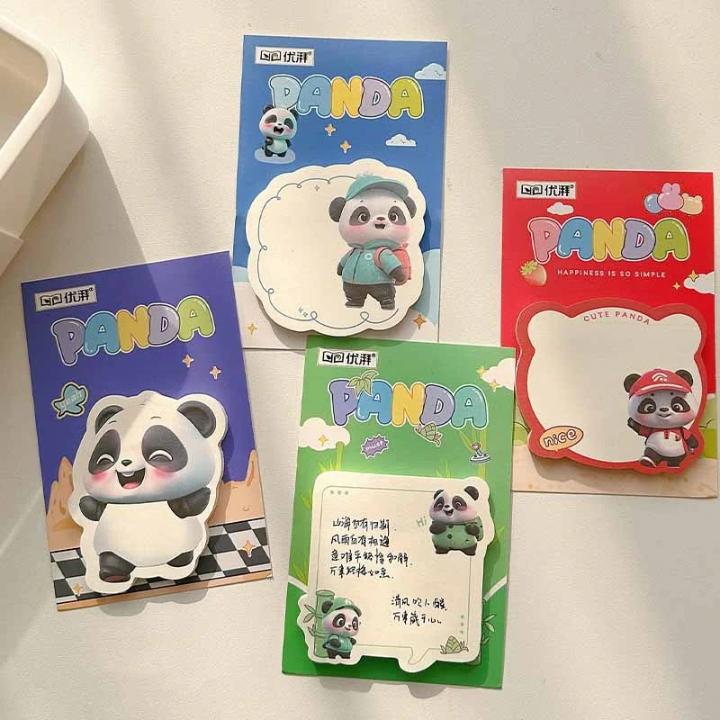 24pcs/lot Kawaii Panda Memo Pad Sticky Notes Cute N Times Stationery Label Notepad Bookmark Post School Supply