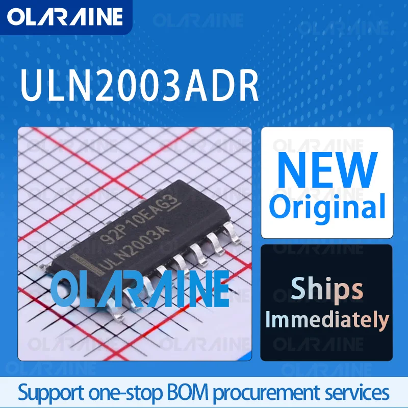 

10/50/100Pcs ULN2003ADR SOIC-16 Original IC chip Darlington transistors RoHS NPN Voltage 50 V Current 500 mA