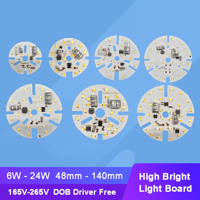 AC 220V bez kierowcy Chip Led biała ciepła 4000K trójkolorowa lampa tablica świetlna żarówka źródło okrągłe światło