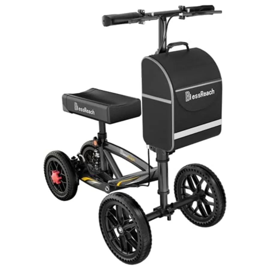 

Вездеходный складной самокат-роллатор для коленей при травмах и восстановлении - компактная, легкая и экономичная альтернатива костылям