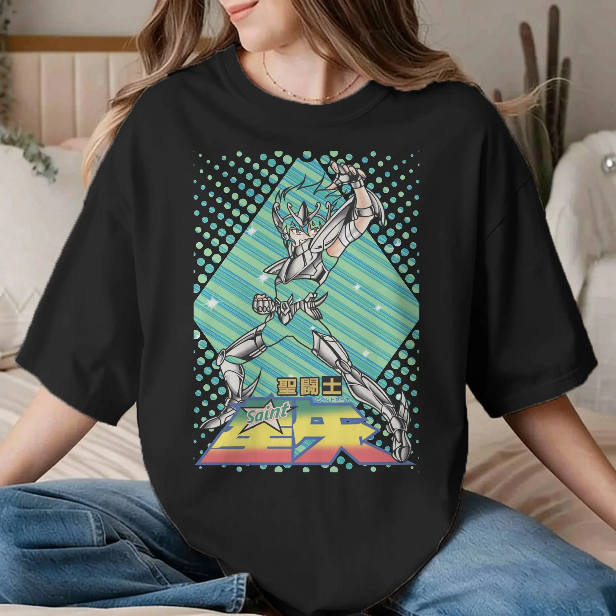 Knights of The Zodiac Men Women T Shirts Anime Vintage Tee Shirt Short Sleeve Crewneck T-Shirt Cotton Graphic Clothes