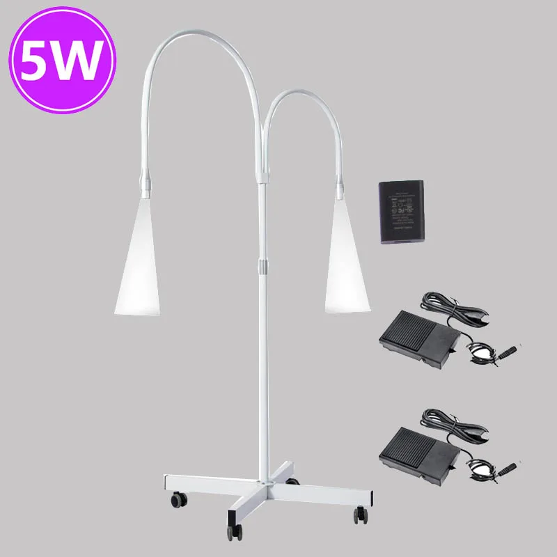 더블 화이트 LED 속눈썹 라이트 램프 5W 10W 더블 화이트 LED 라이트 플로어 램프, 395nm 플로어 LED 램프 속눈썹 연장 도구용