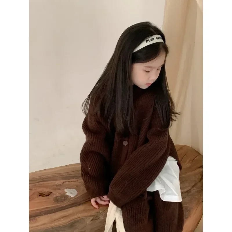 7908 Buy 2pcs Wholesale Children\'s Clothing Set Knitted Sweater Suit Autumn New Girl\'s Knitted Suit Sweater+Pant Two-piece Set