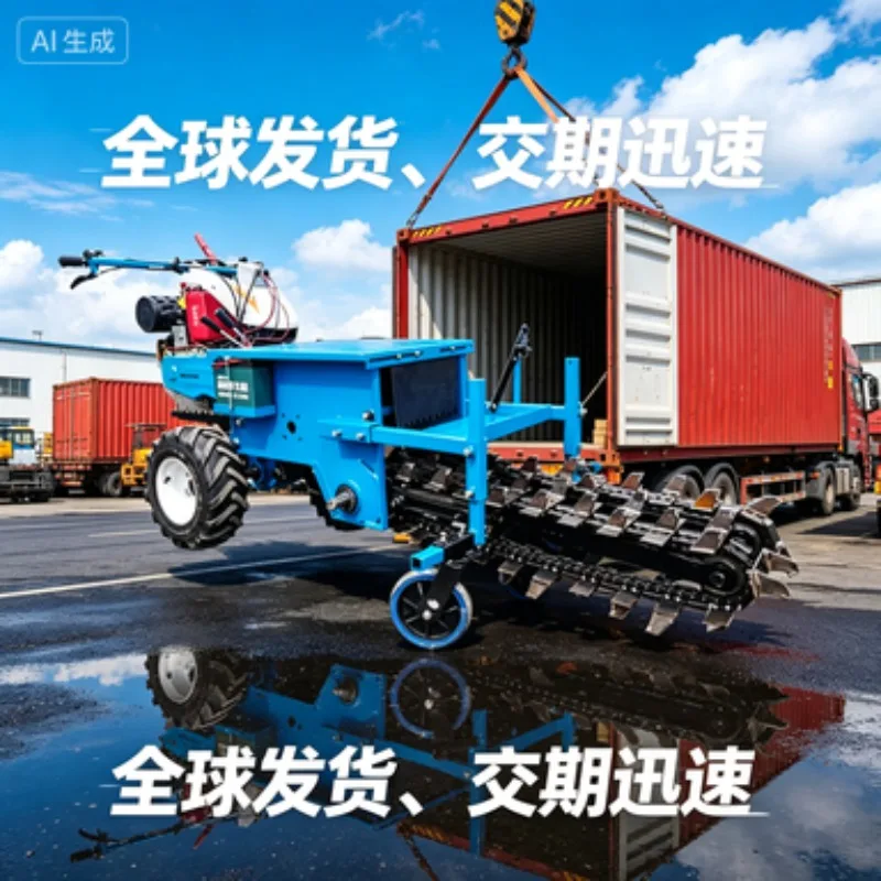 Handheld Ditching Machine  Mini Hand Held Chain Trencher 15hp Chain Saw Type Trencher Agricultural Walk Behind Chain Trencher