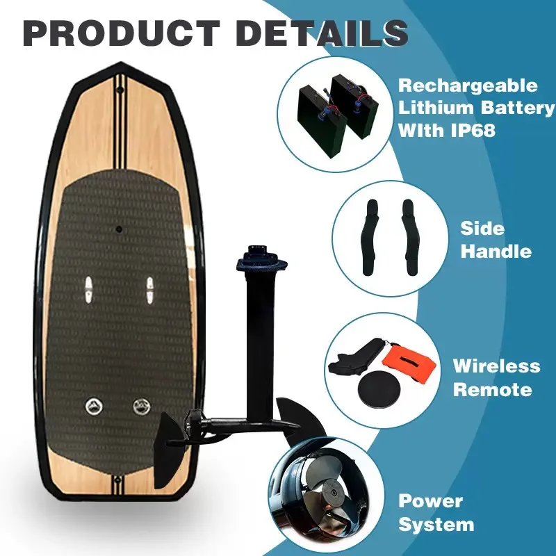 أفضل قيمة لوح ركوب الأمواج الكهربائي المحلق للأطفال 50 كم/ساعة معدات مياه المحيط لمسافات طويلة مع مضخة وحقيبة شعار قابل للتخصيص