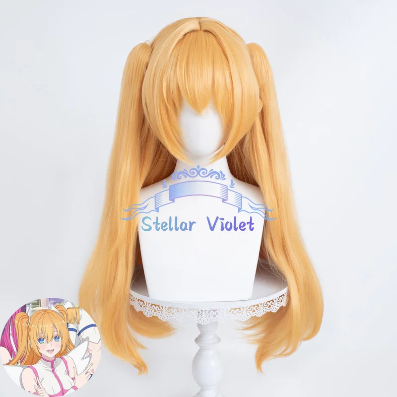 Парик для косплея Lilysa Amano, 2,5мерный соблазнительный парик для косплея, термостойкий оранжевый, 65 см, двойной хвост, бесплатная шапочка для парика