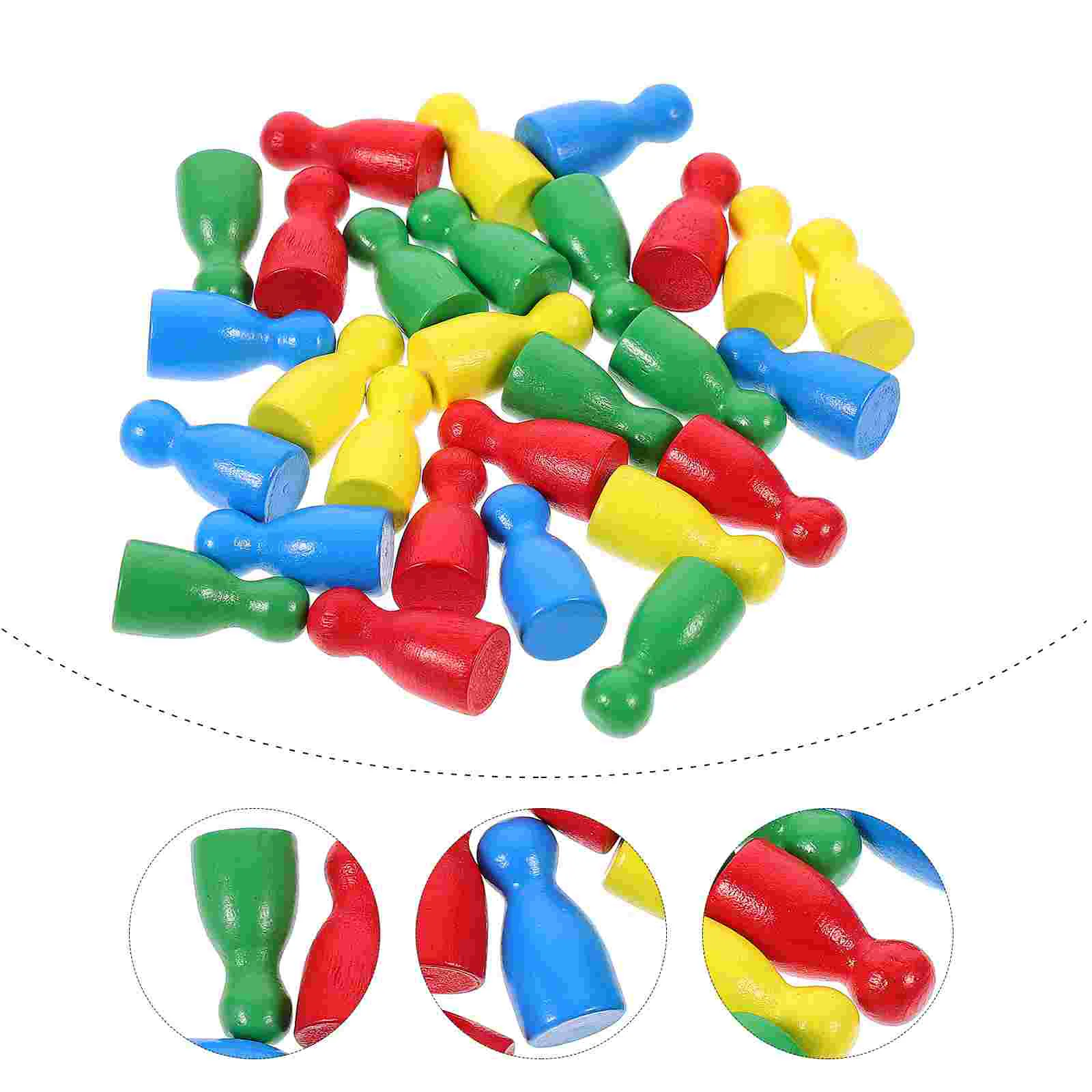 48 Pcs Piece Educational Toy Board Game Chessman Human Shape Puzzle Wood Flight