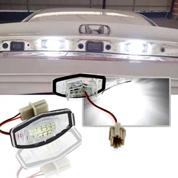 2pcs 18 SMD White LED Number License Plate Lamp For Acura RL TSX RDX Honda Civic Accord City 4D Legend LED Light Bulb