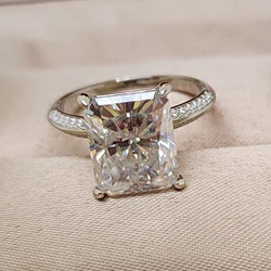 Super Flash 9x11MM Moissanite Ring 5ct Radiation Laboratory Diamond Wedding Engagement Rings S925 Silver Jewelry Certificate