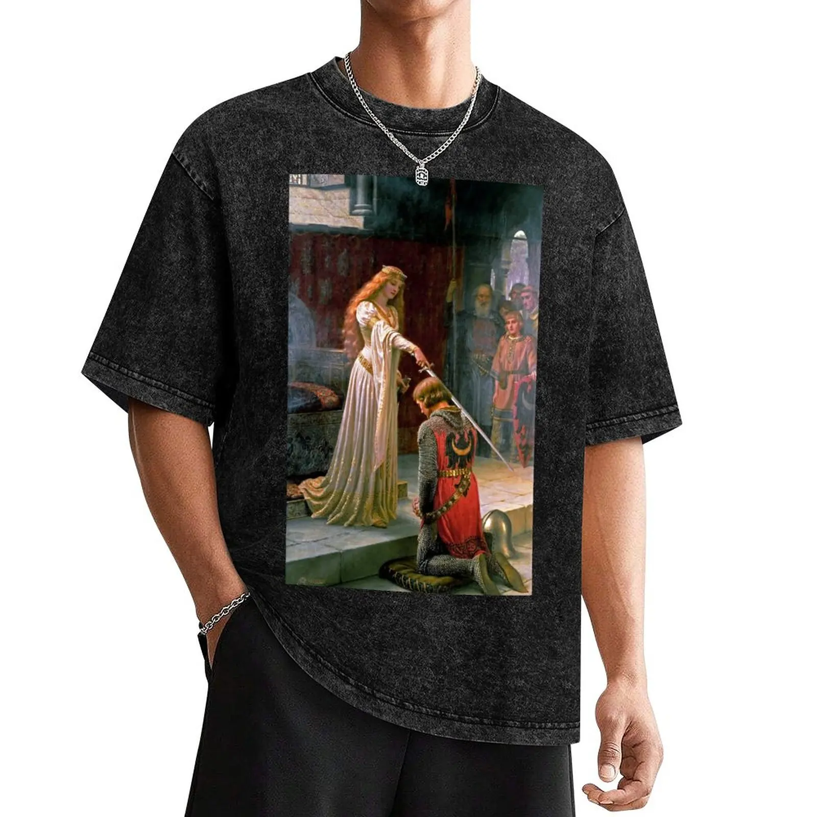 The Accolade - Edmund Blair Leighton T-Shirt oversized graphic tee anime figures graphic t shirts plain white t shirts men