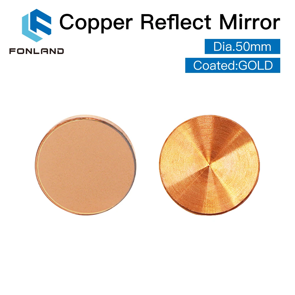 Copper Reflect Mirror Coated Gold/LPMS Dia 50mm Cu Laser Mirror For Co2 Laser Cutting and Engraving Machine